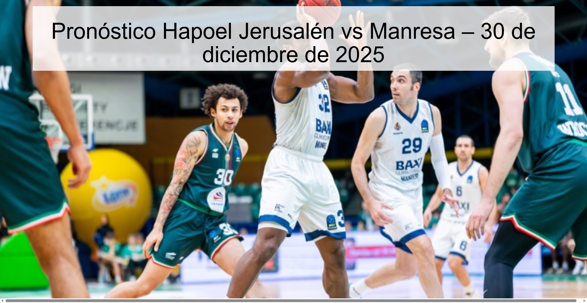 Hapoel Jerusalem vs Manresa Prediction – December 30, 2025