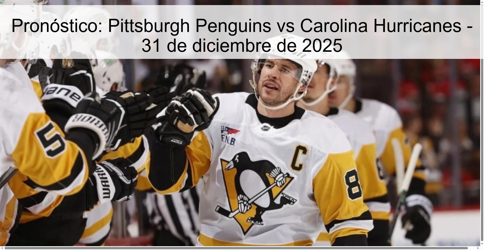 Prediction: Pittsburgh Penguins vs Carolina Hurricanes – December 31, 2025