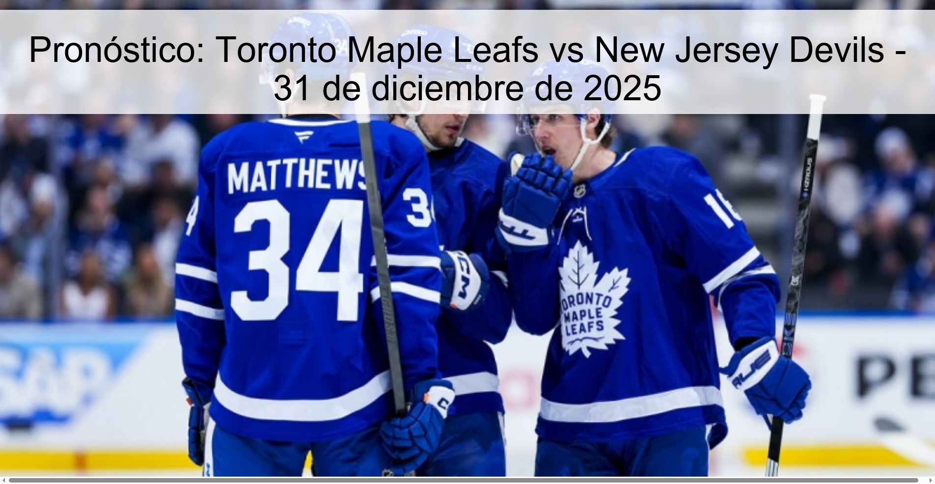 Prediction: Toronto Maple Leafs vs New Jersey Devils – December 31, 2025
