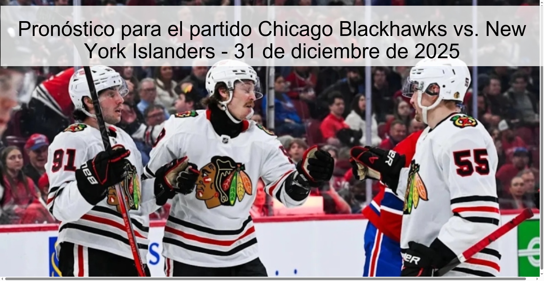 Prediction for the game Chicago Blackhawks vs. New York Islanders – December 31, 2025
