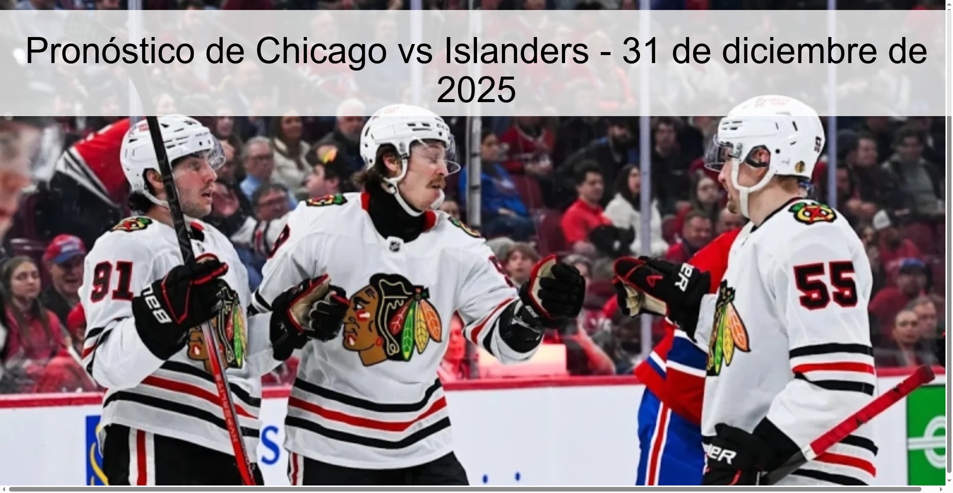 Pronóstico de Chicago vs Islanders - 31 de diciembre de 2025 Pronóstico de Chicago vs Islanders - 31 de diciembre de 2025