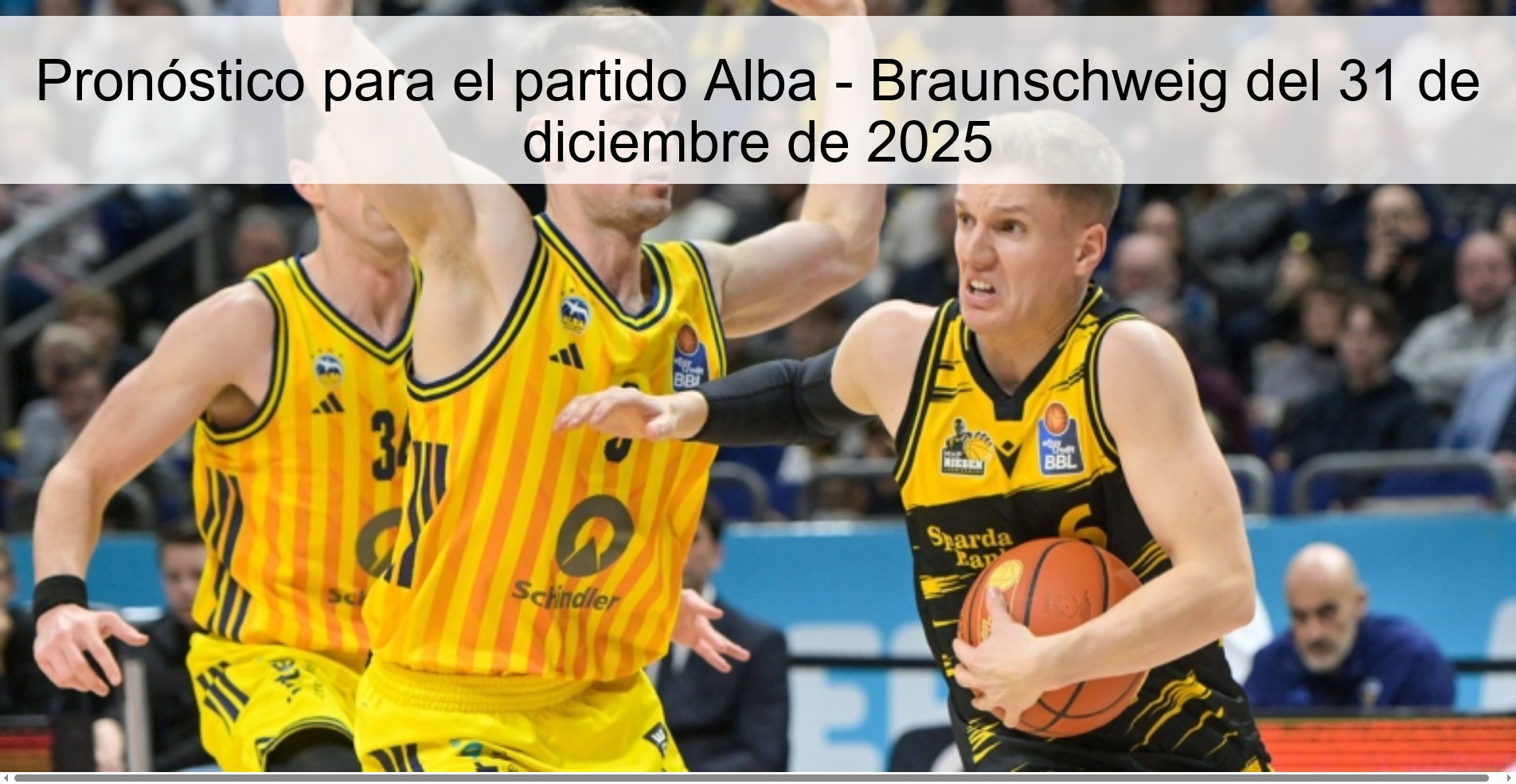 Prediction for the match Alba - Braunschweig on December 31, 2025