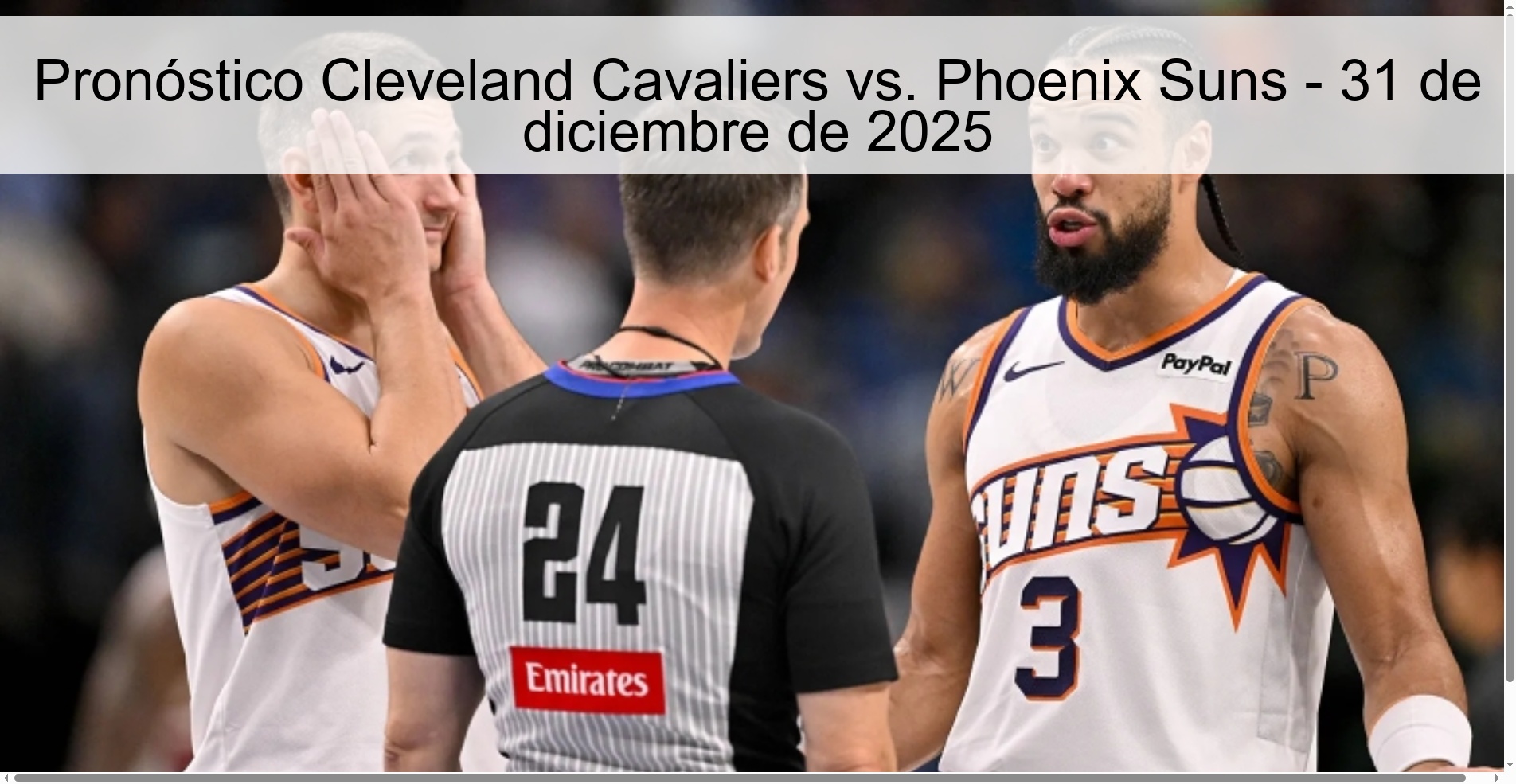 Cleveland Cavaliers vs. Prediction Phoenix Suns – December 31, 2025