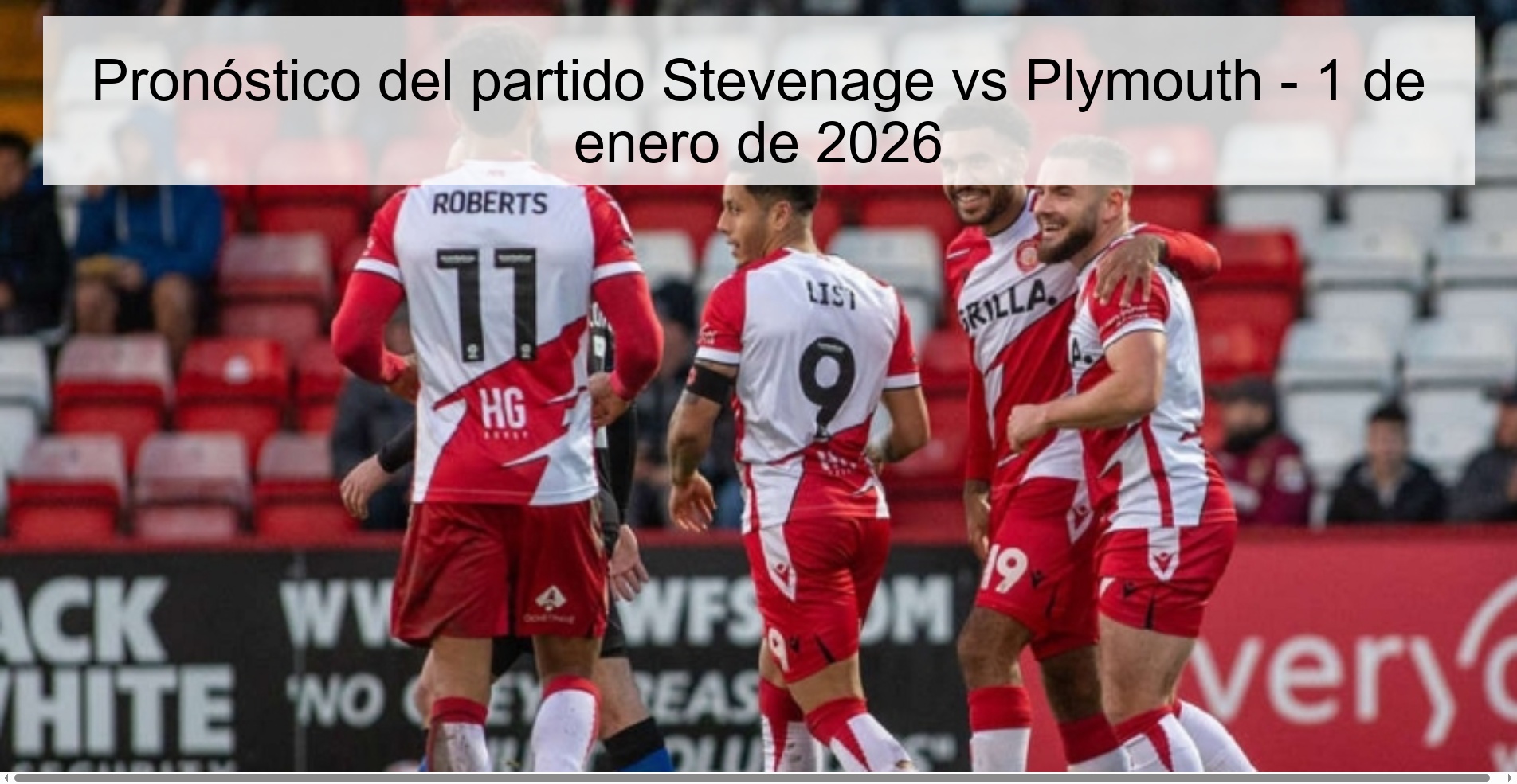 Stevenage vs Plymouth Prediction – January 1, 2026