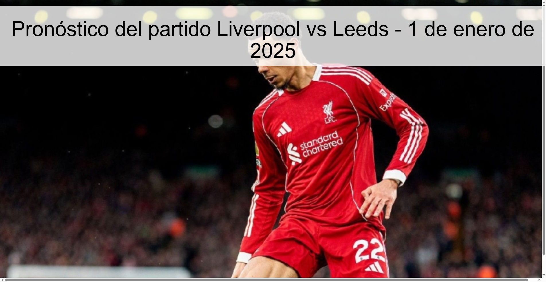 Liverpool vs Leeds Match Prediction – January 1, 2025