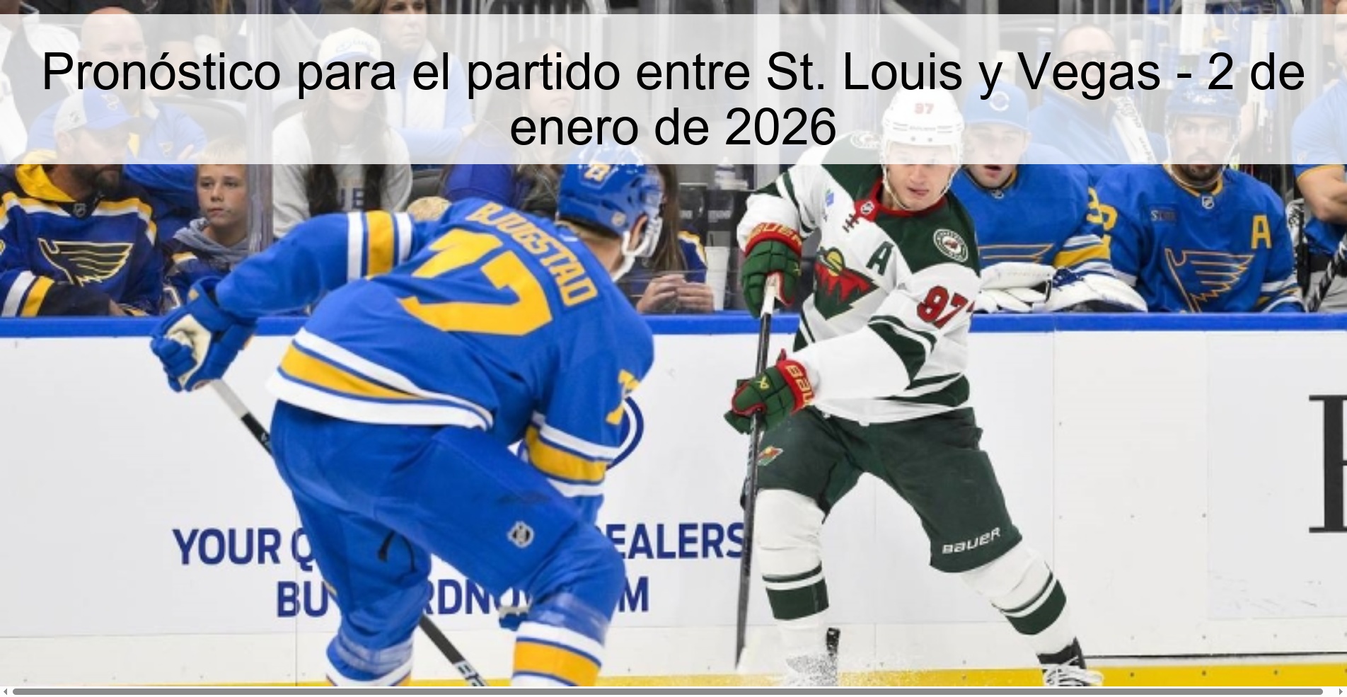 Prediction for the match between St. Louis and Vegas - January 2, 2026