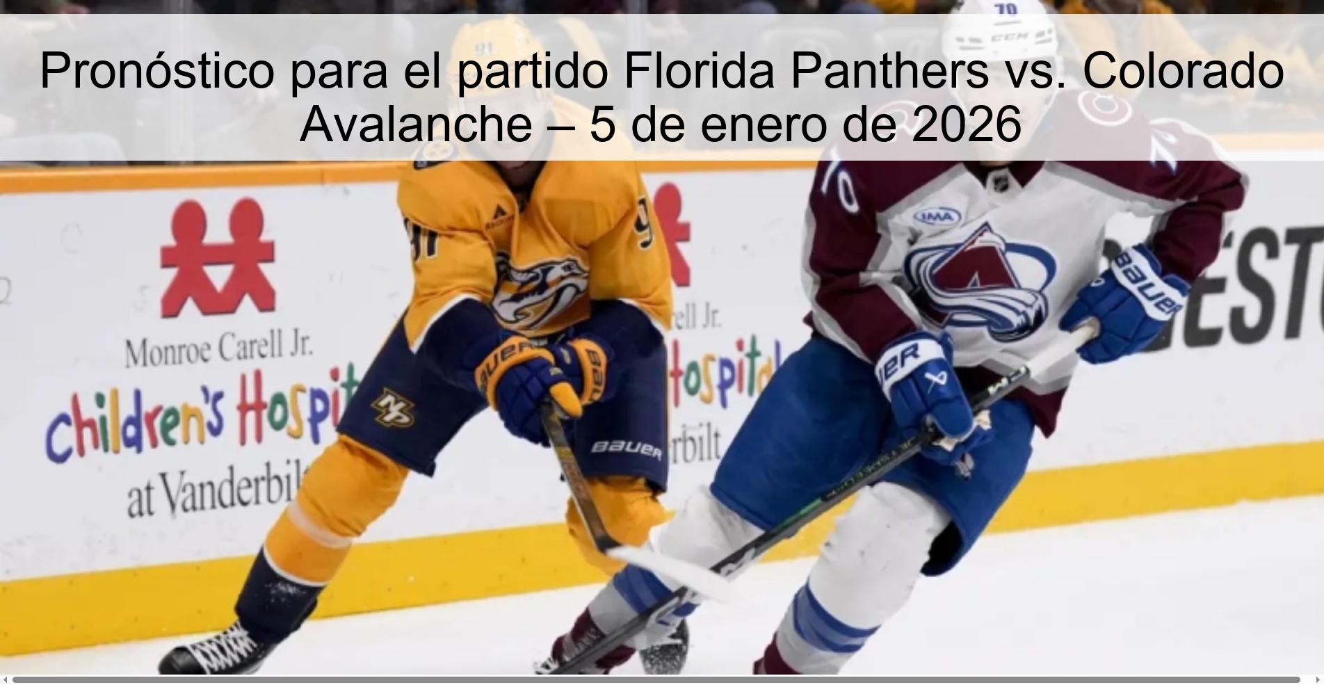Prediction for the game Florida Panthers vs. Colorado Avalanche – January 5, 2026