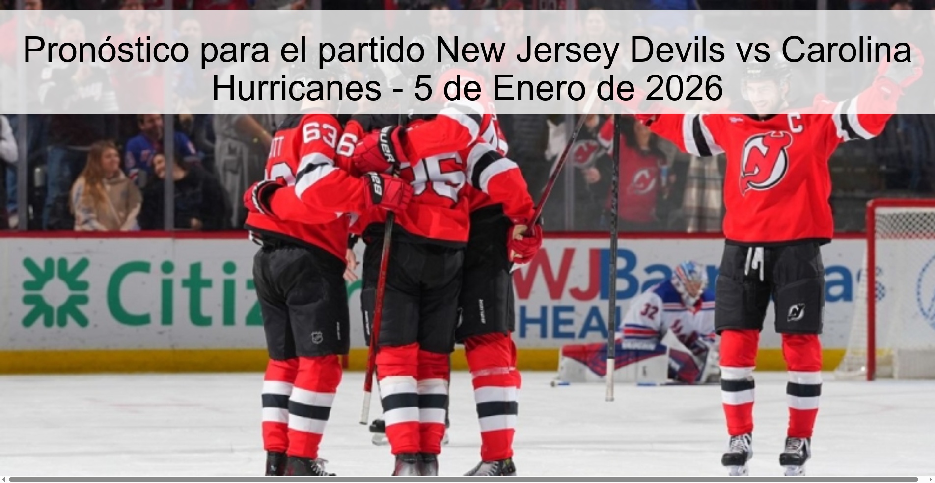 Pronóstico para el partido New Jersey Devils vs Carolina Hurricanes - 5 de Enero de 2026