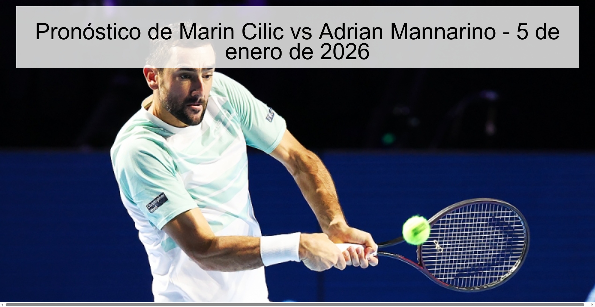 Marin Cilic vs Adrian Mannarino Prediction – January 5, 2026