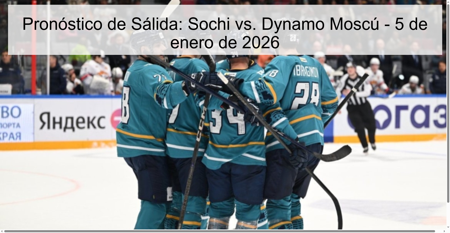 Pronóstico de Sálida: Sochi vs. Dynamo Moscú - 5 de enero de 2026