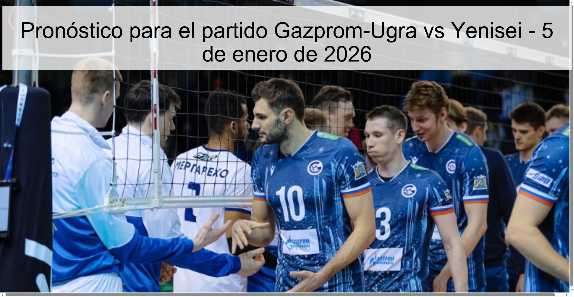 Pronóstico para el partido Gazprom-Ugra vs Yenisei - 5 de enero de 2026 Pronóstico para el partido Gazprom-Ugra vs Yenisei - 5 de enero de 2026
