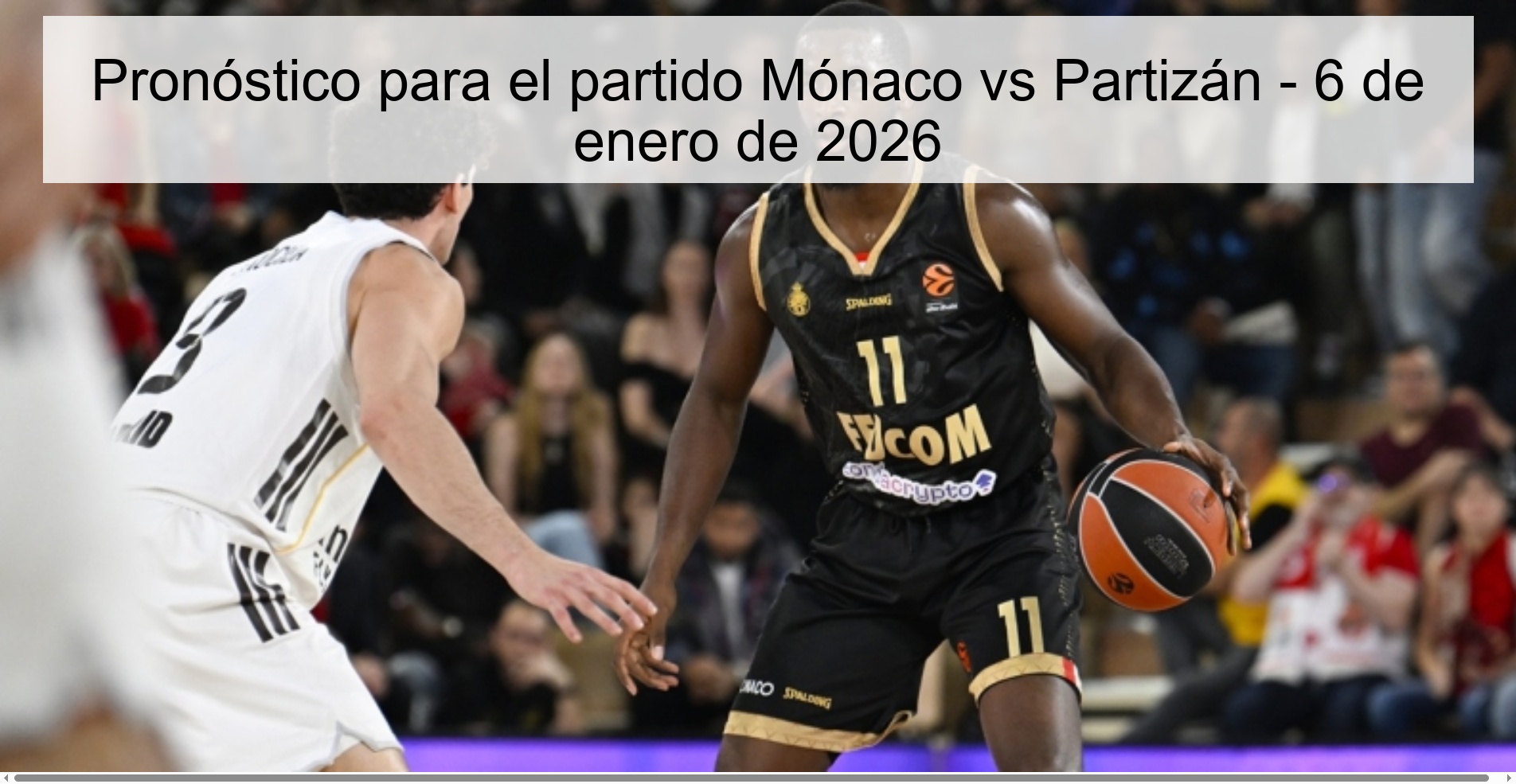 Prediction for the match Monaco vs Partizan - January 6, 2026