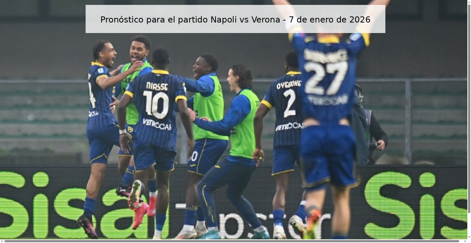 Pronóstico para el partido Napoli vs Verona - 7 de enero de 2026