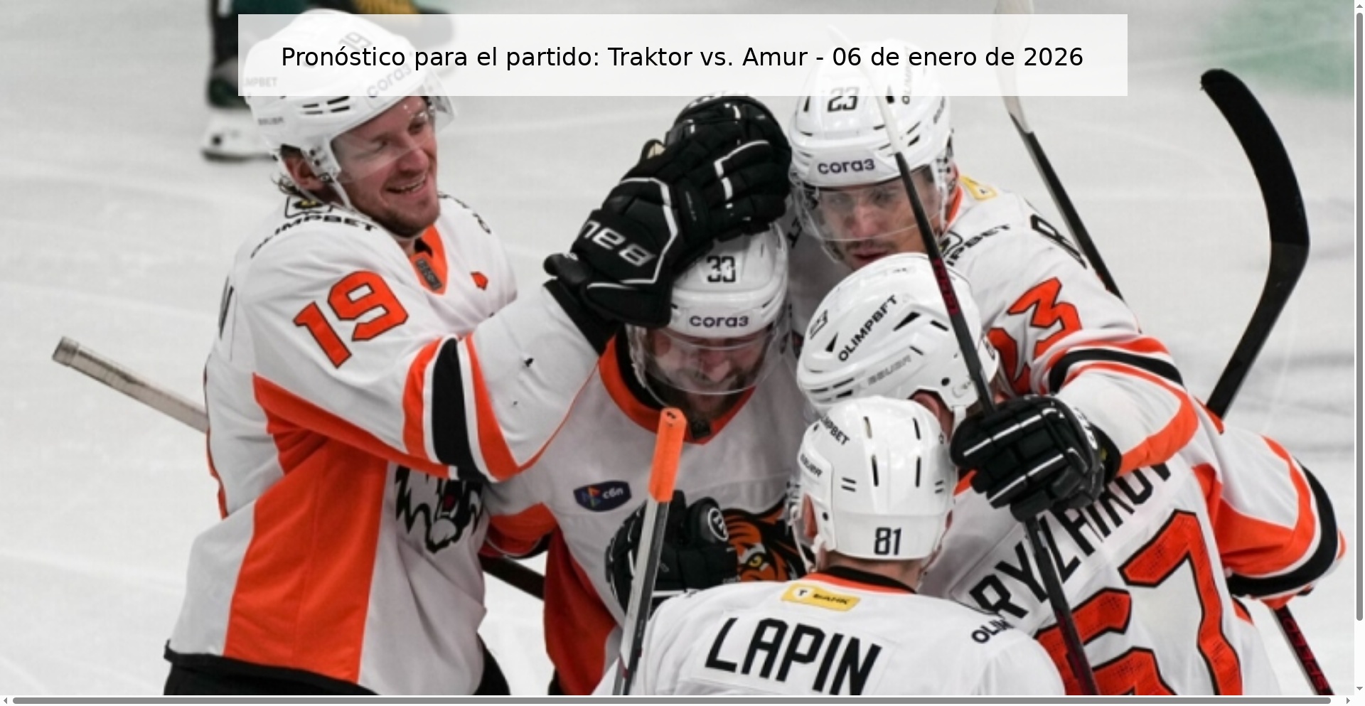 Prediction for the match: Traktor vs. Amur - January 6, 2026