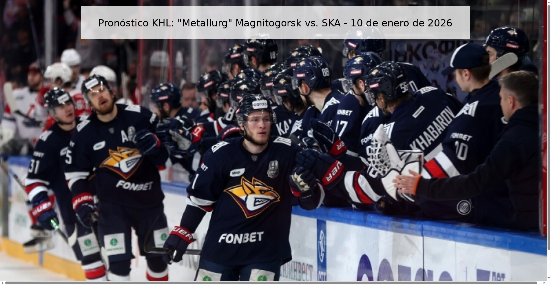 Pronóstico KHL: 