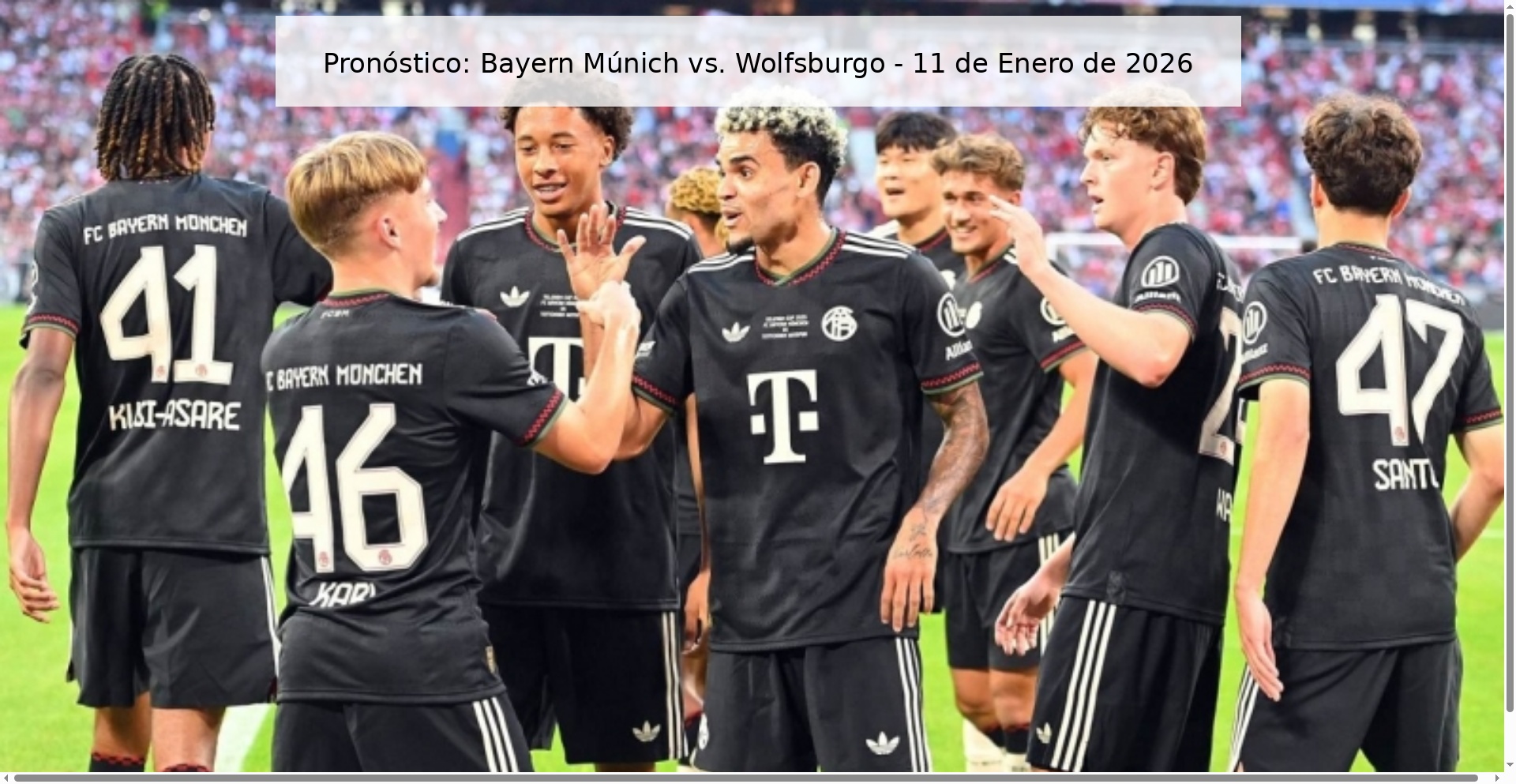 Prediction: Bayern Munich vs. Wolfsburg - January 11, 2026
