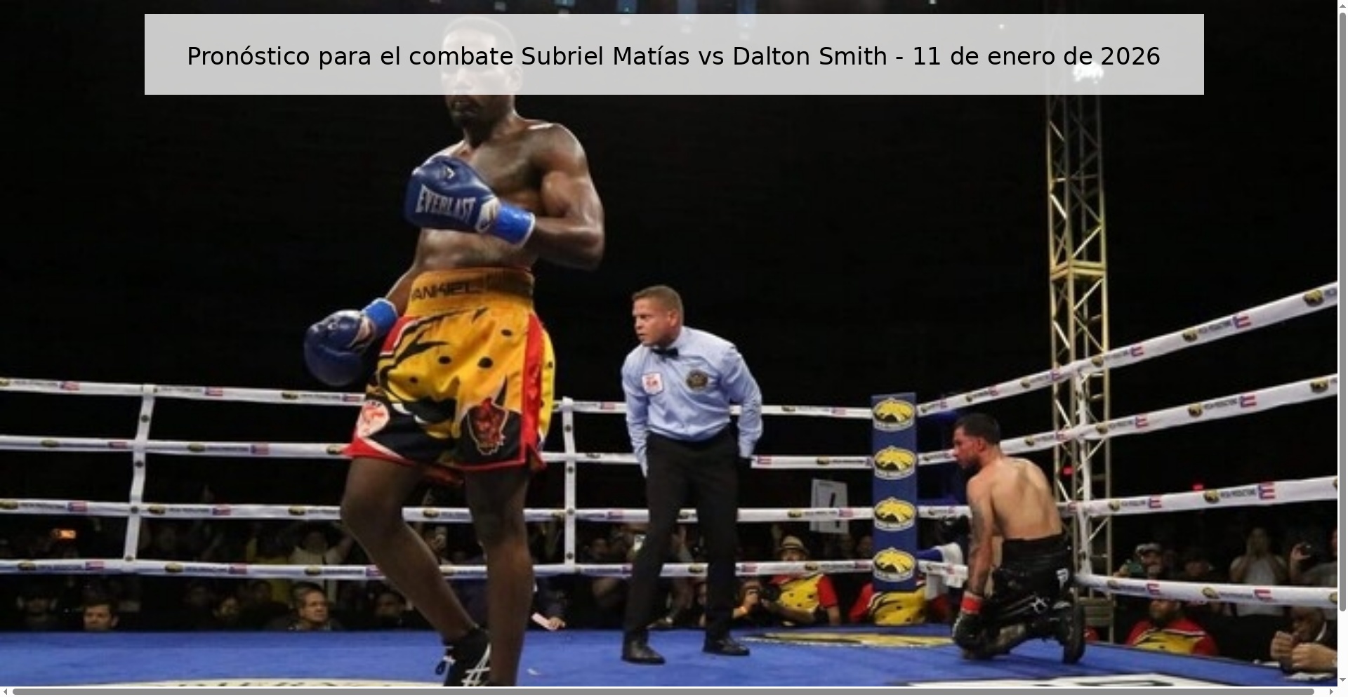 Prediction for the fight Subriel Matías vs Dalton Smith - January 11, 2026