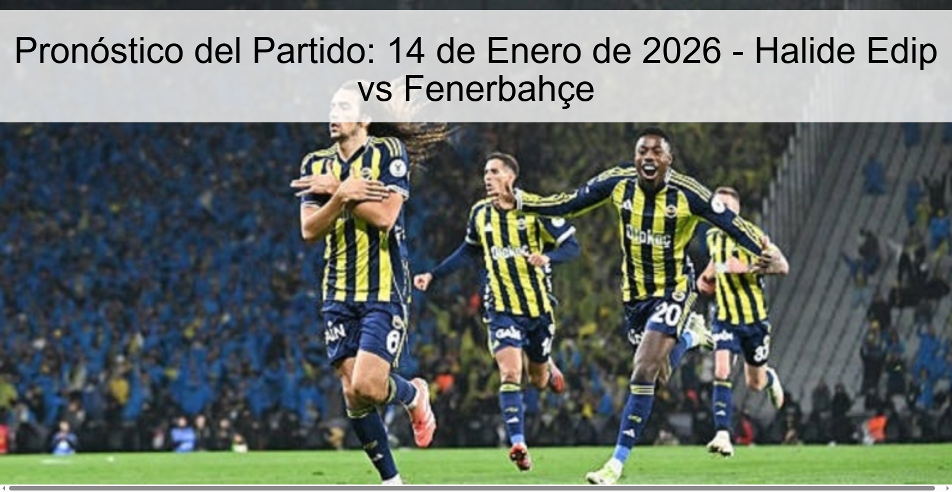 Pronóstico del Partido: 14 de Enero de 2026 - Halide Edip vs Fenerbahçe Pronóstico del Partido: 14 de Enero de 2026 - Halide Edip vs Fenerbahçe