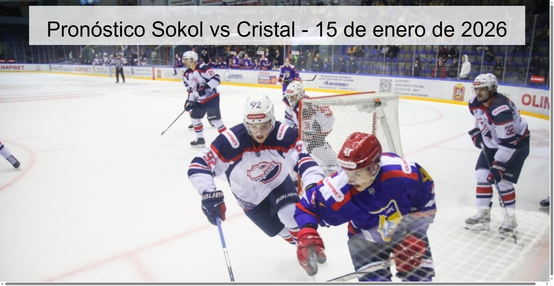 Sokol vs Cristal Prediction – January 15, 2026