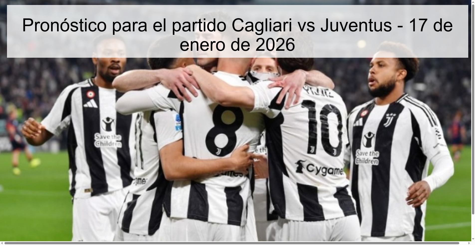 Pronóstico para el partido Cagliari vs Juventus - 17 de enero de 2026