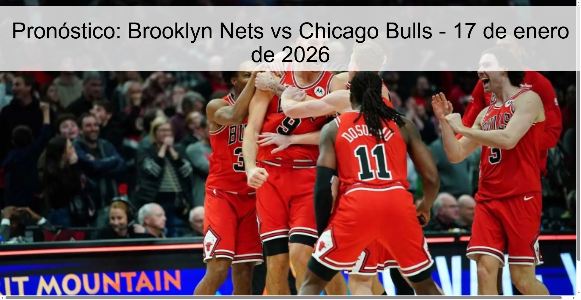Prediction: Brooklyn Nets vs Chicago Bulls - January 17, 2026 Prediction: Brooklyn Nets vs Chicago Bulls - January 17, 2026