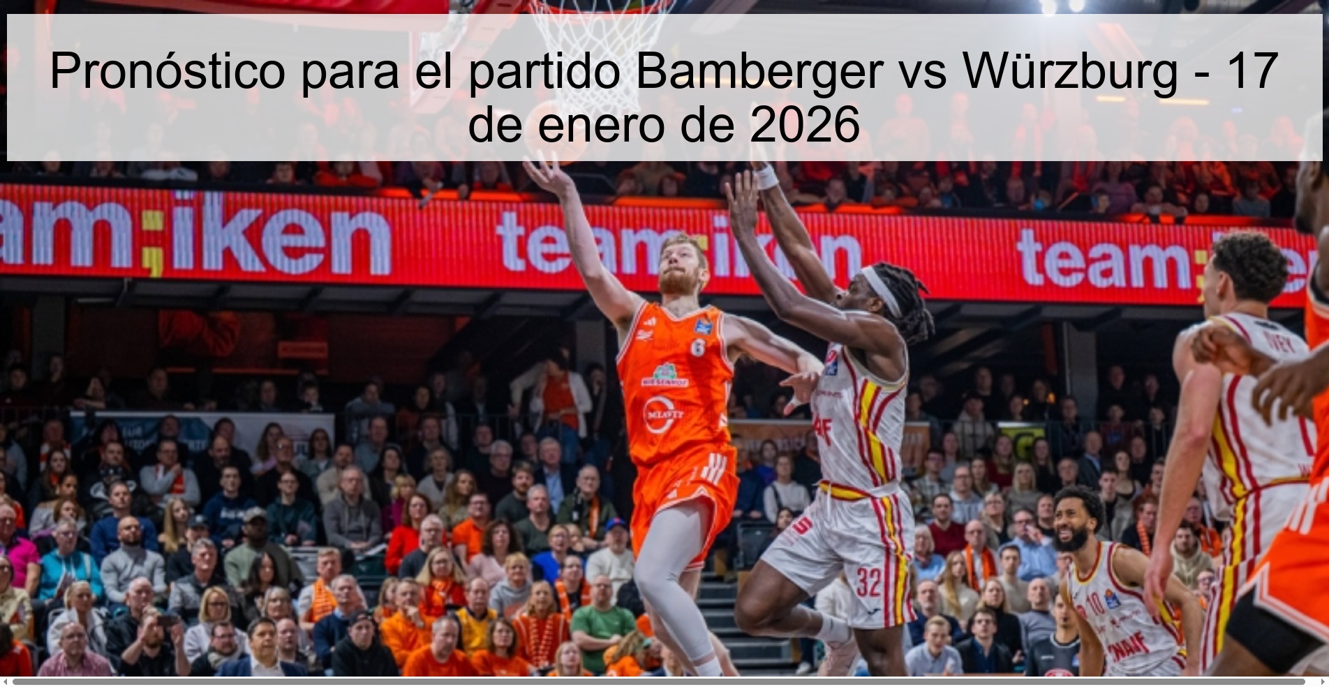Prediction for the match Bamberger vs Würzburg - January 17, 2026