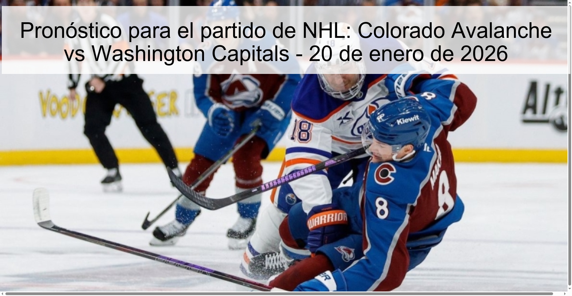 Prediction for the NHL game: Colorado Avalanche vs Washington Capitals - January 20, 2026