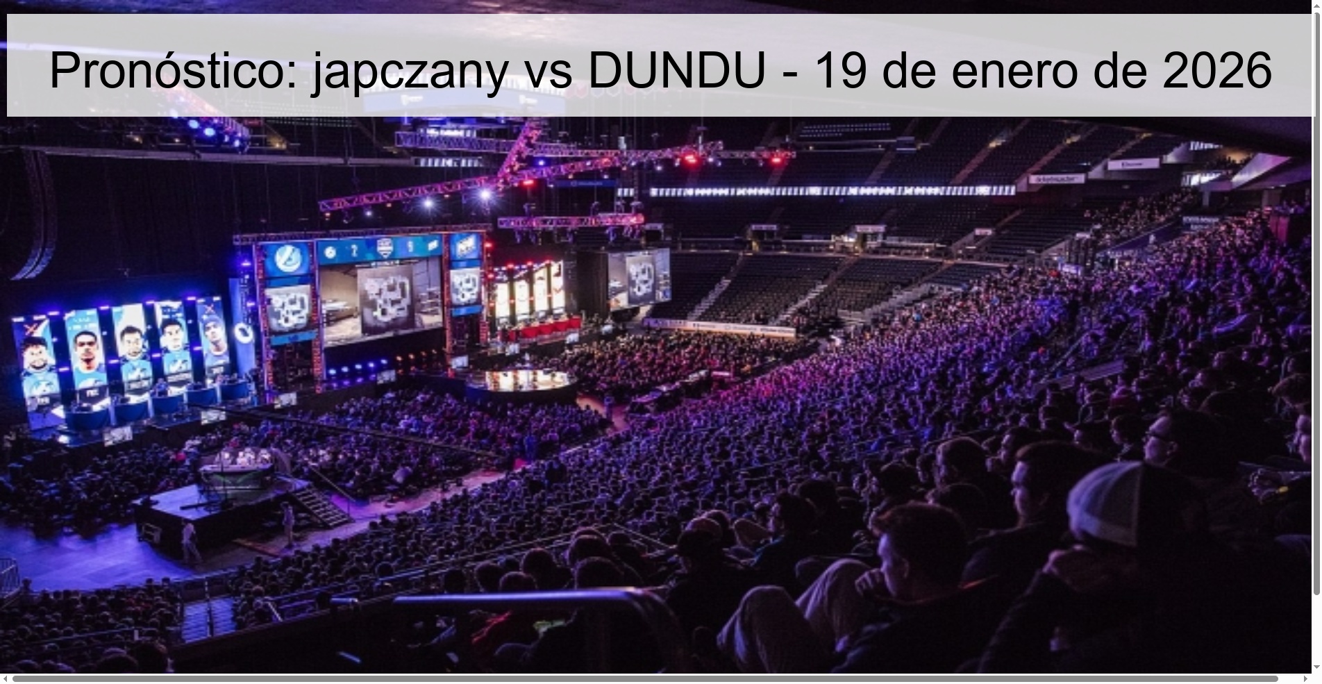 Pronóstico: japczany vs DUNDU - 19 de enero de 2026