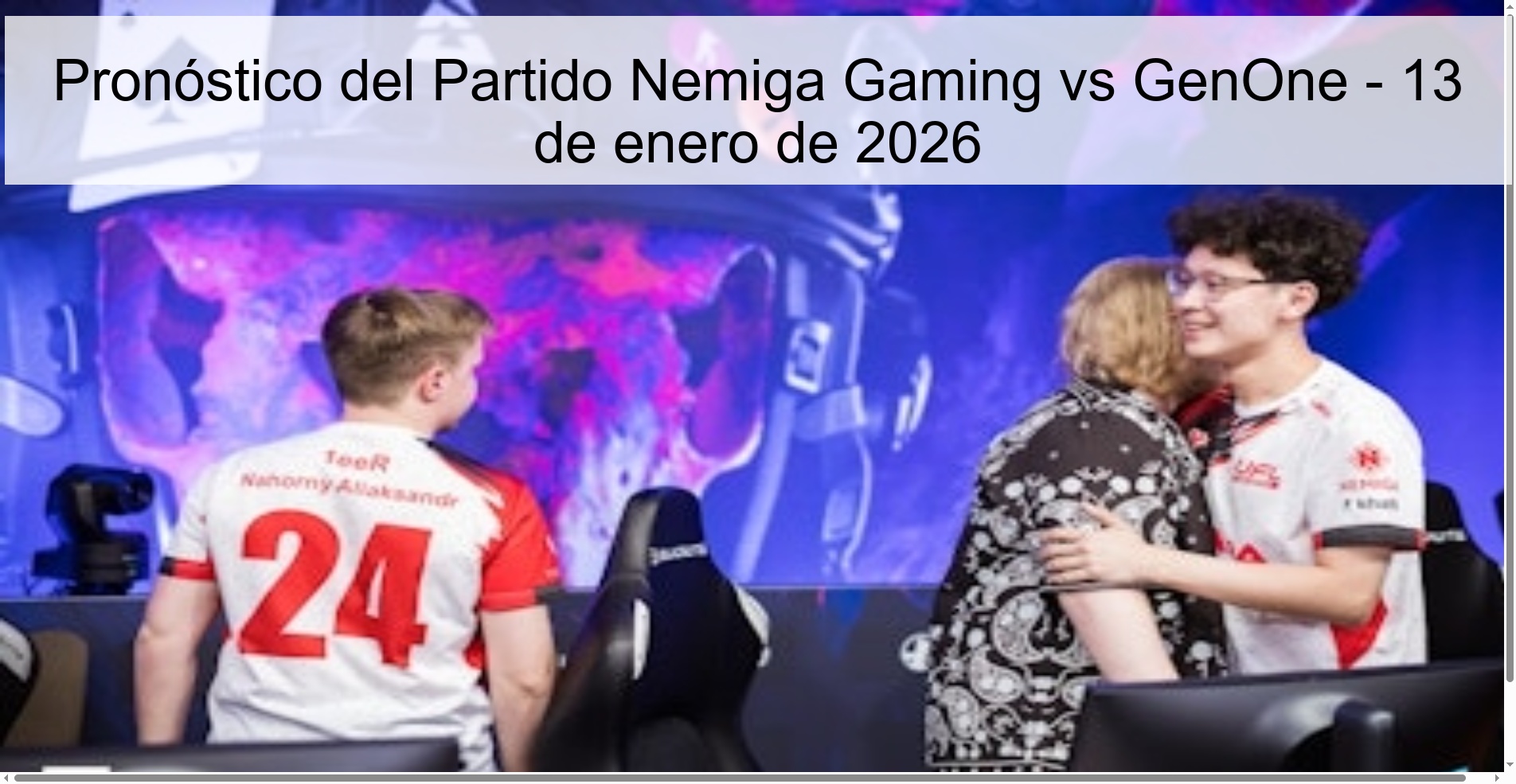 Nemiga Gaming vs GenOne Match Prediction – January 13, 2026