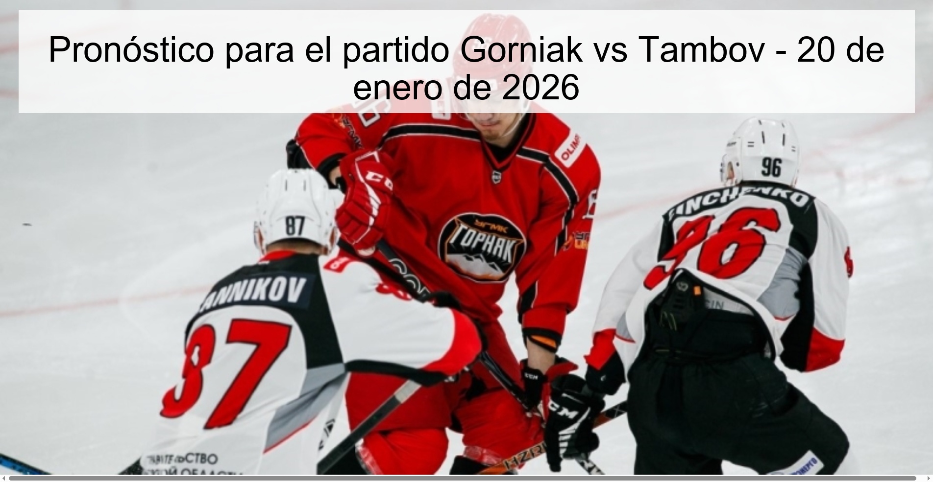Prediction for the match Gorniak vs Tambov - January 20, 2026