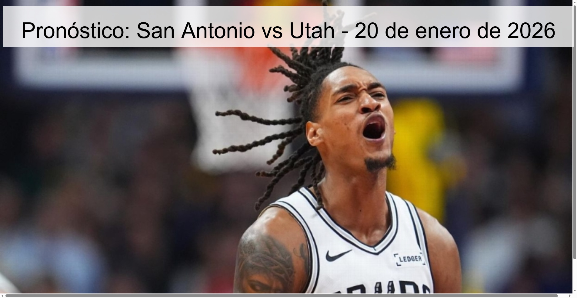Prediction: San Antonio vs Utah – January 20, 2026 Prediction: San Antonio vs Utah – January 20, 2026