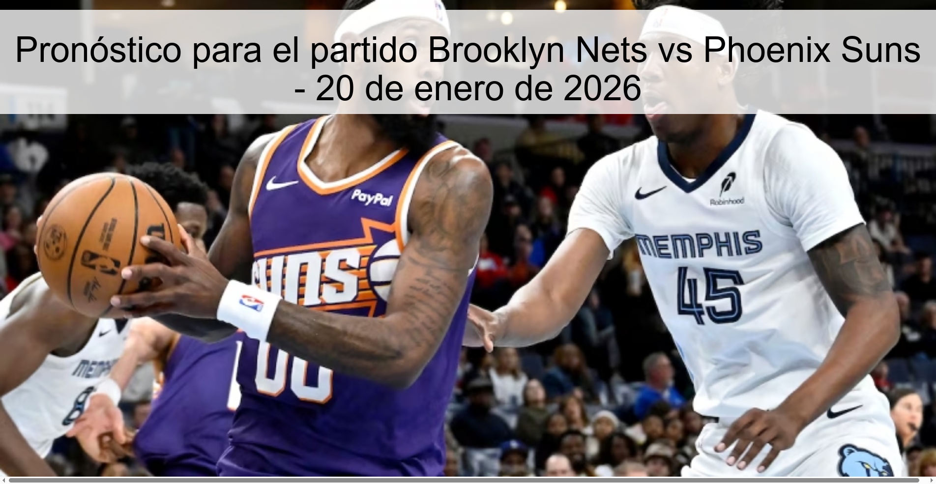 Pronóstico para el partido Brooklyn Nets vs Phoenix Suns - 20 de enero de 2026