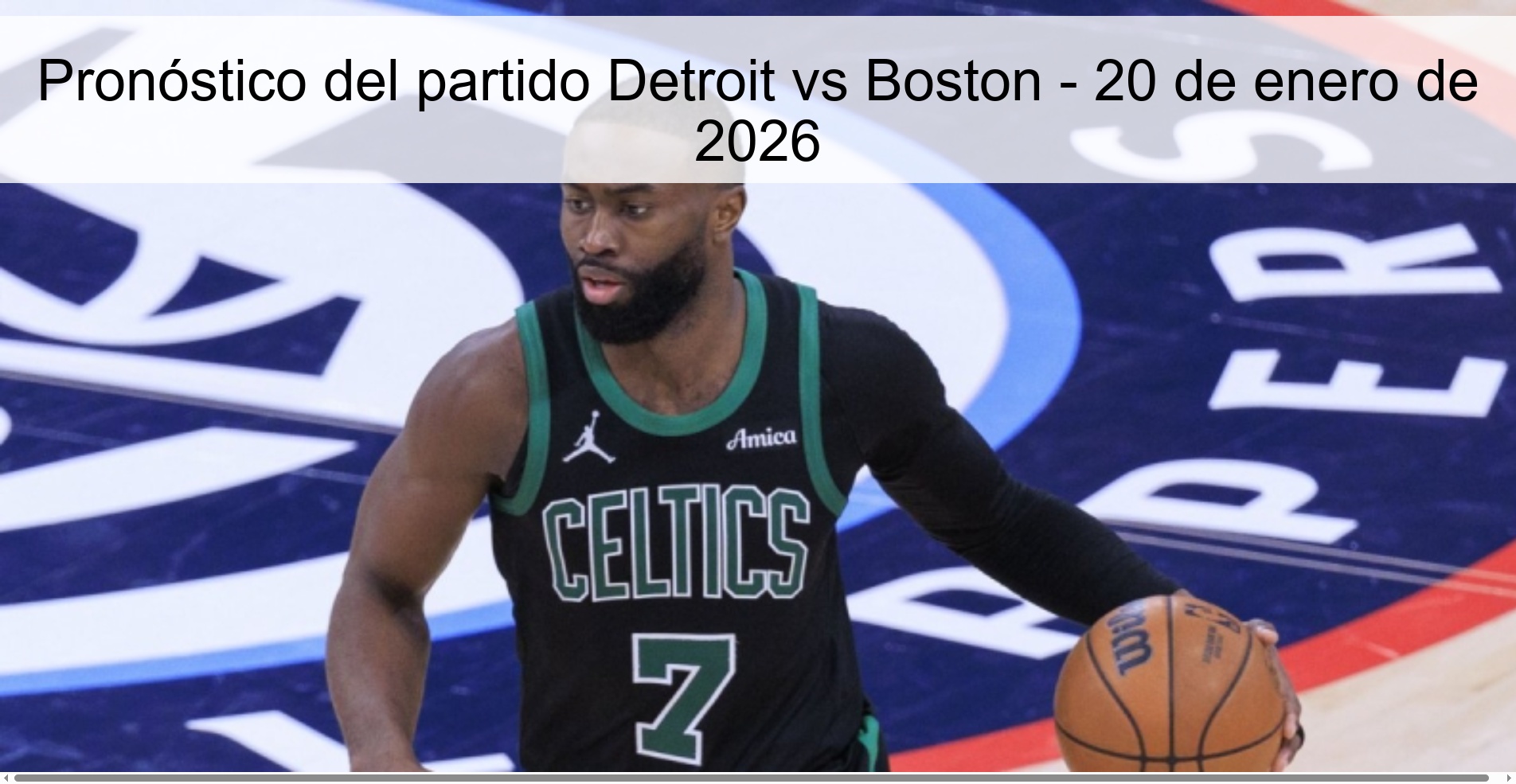 Pronóstico del partido Detroit vs Boston - 20 de enero de 2026
