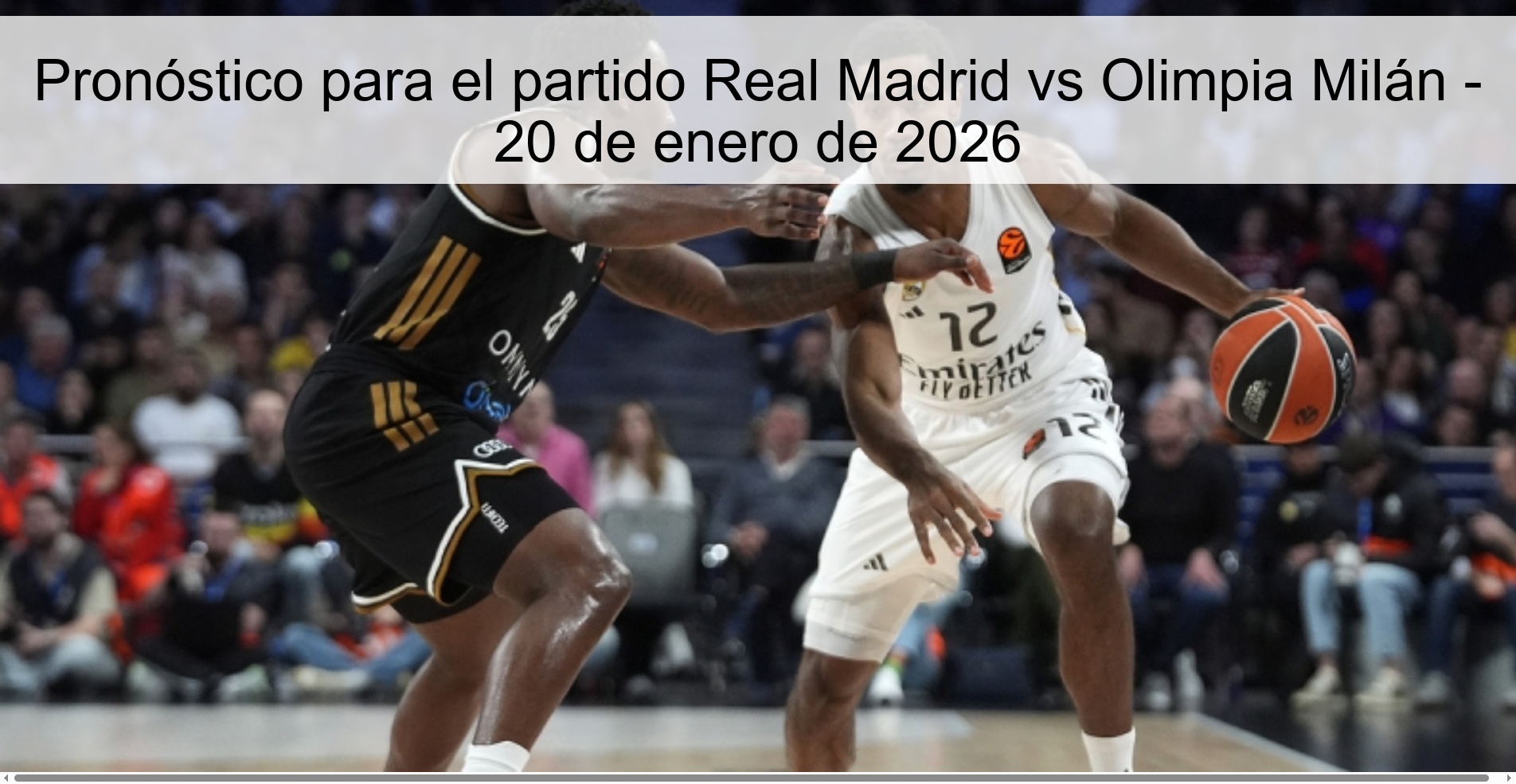 Pronóstico para el partido Real Madrid vs Olimpia Milán - 20 de enero de 2026