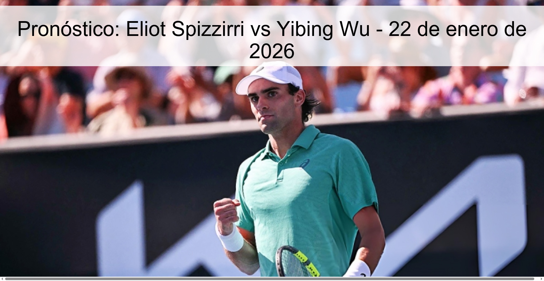 Pronóstico: Eliot Spizzirri vs Yibing Wu - 22 de enero de 2026