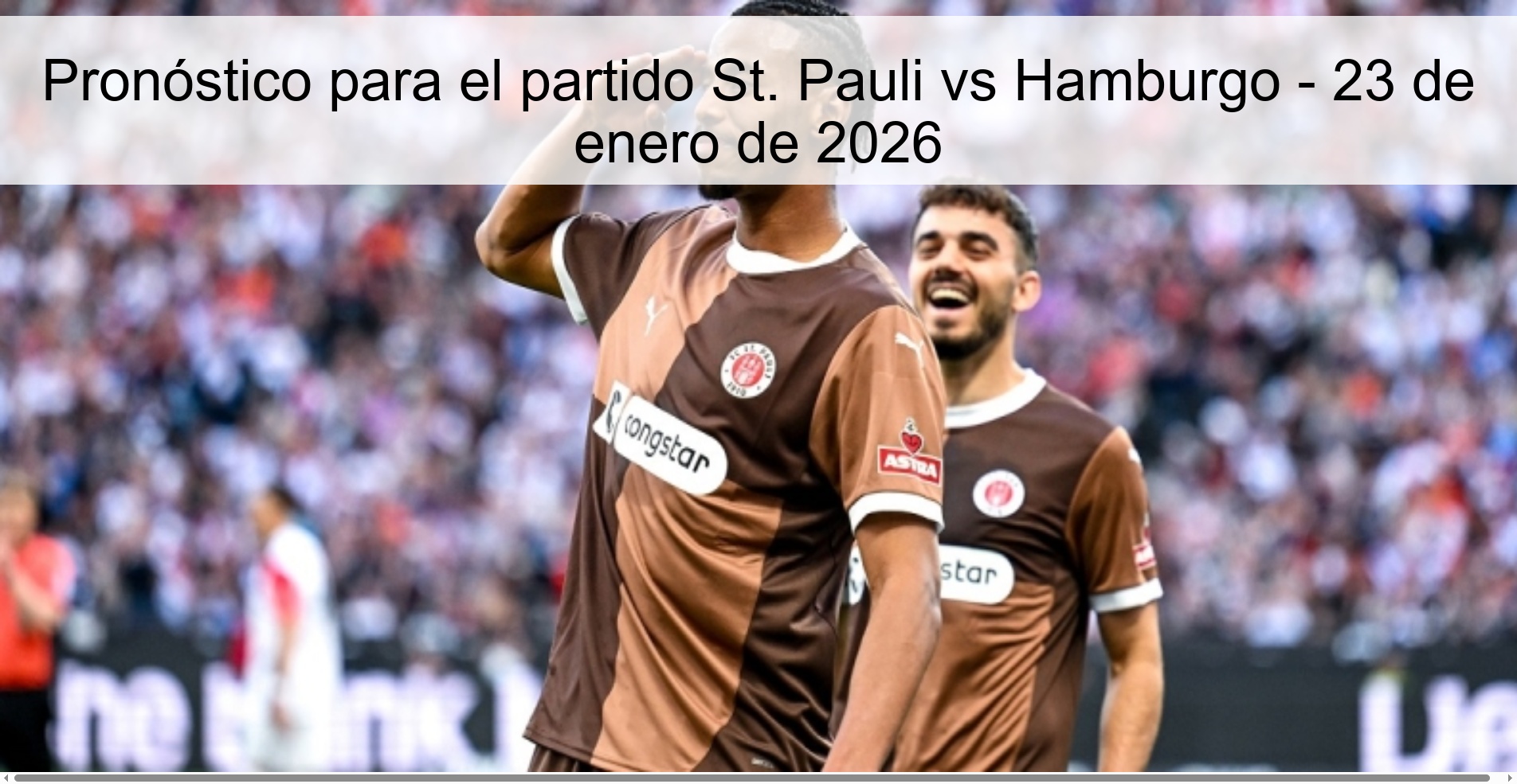 Prediction for the match St. Pauli vs Hamburg - January 23, 2026