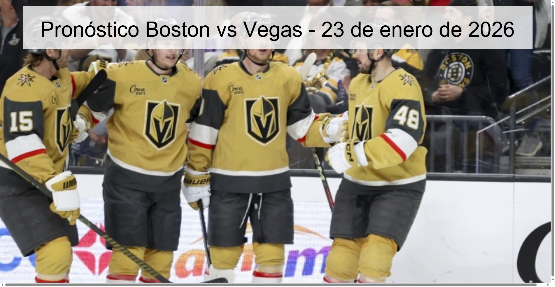 Boston vs Vegas Prediction – January 23, 2026
