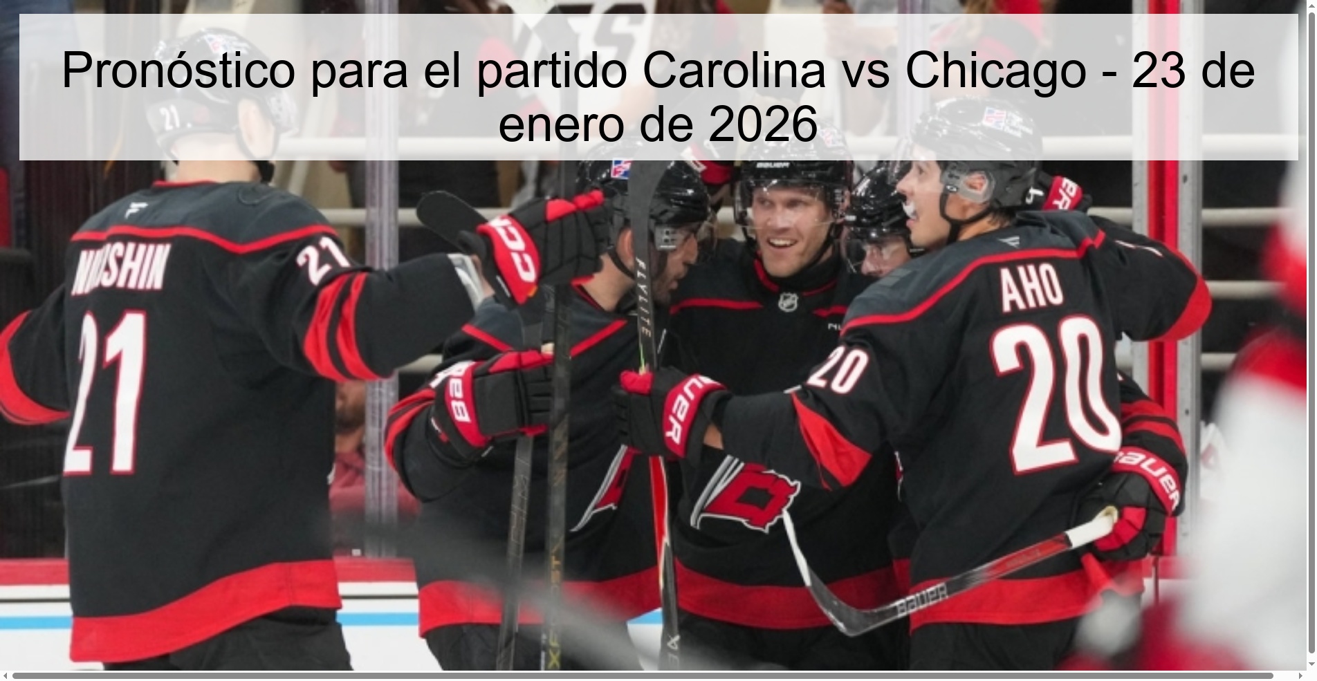 Prediction for the Carolina vs Chicago match - January 23, 2026