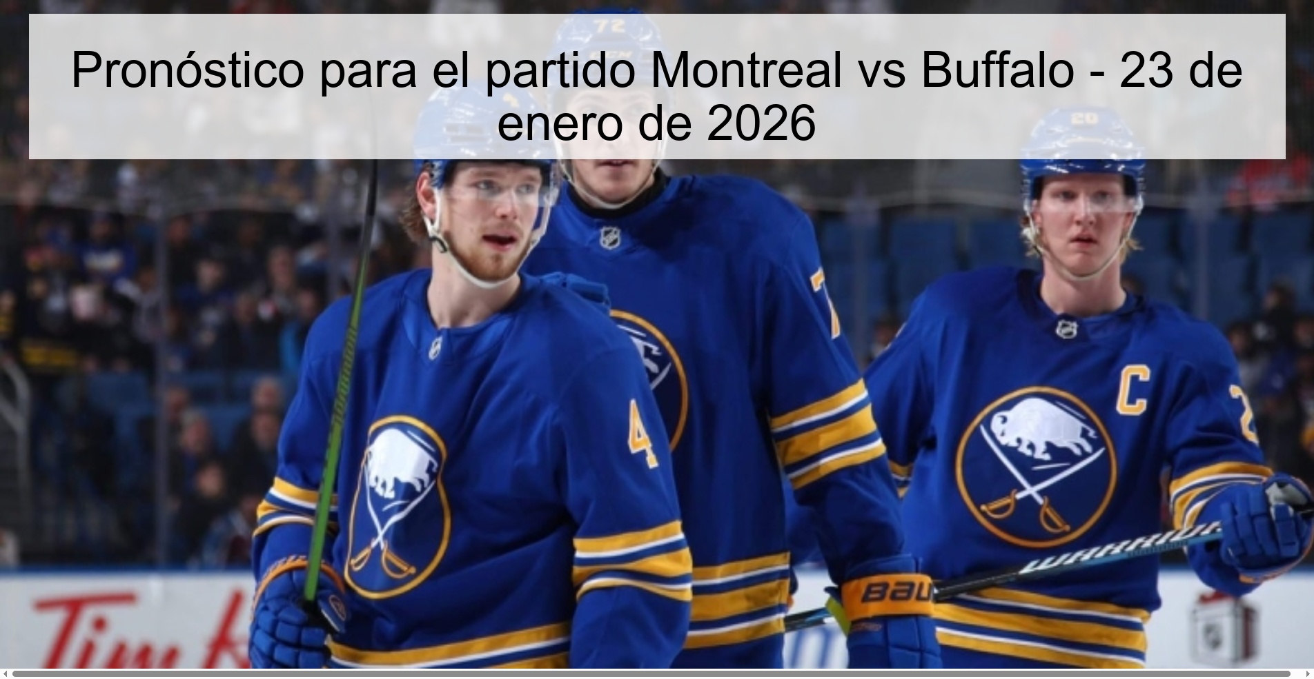 Prediction for the Montreal vs Buffalo match - January 23, 2026