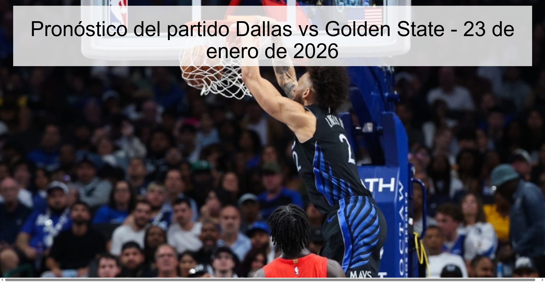 Dallas vs Golden State Prediction – January 23, 2026