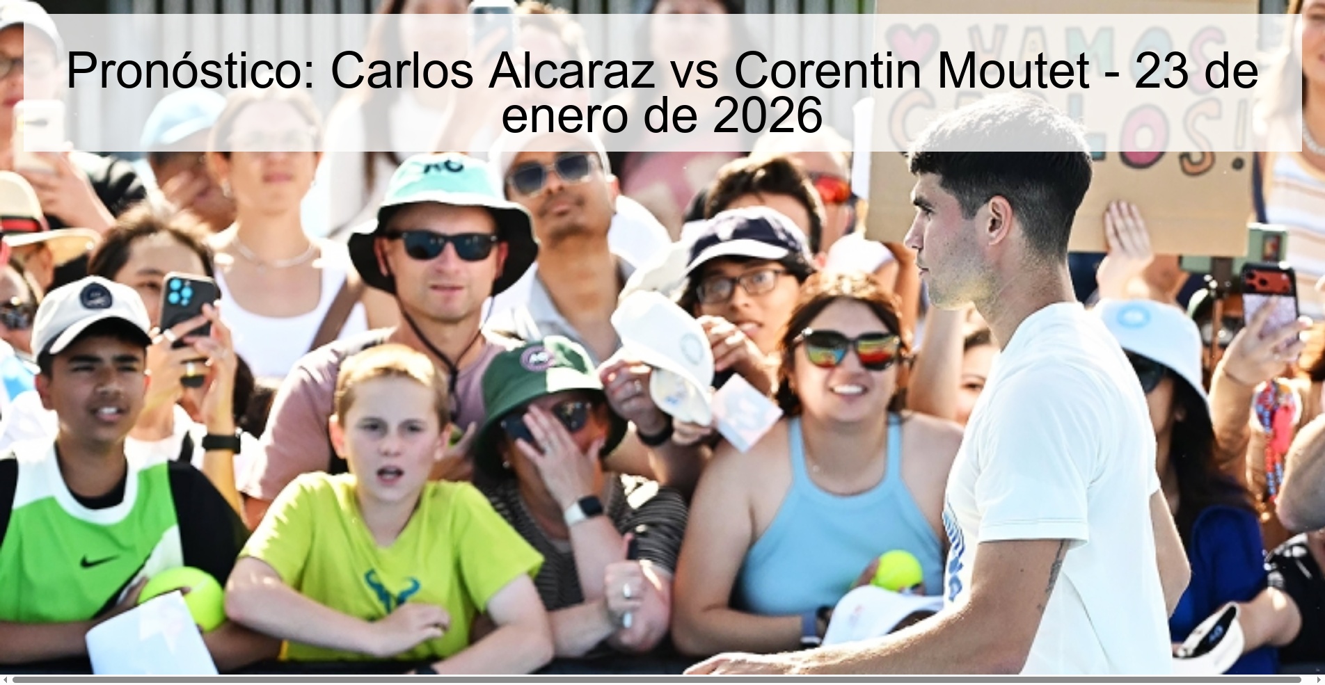 Pronóstico: Carlos Alcaraz vs Corentin Moutet - 23 de enero de 2026