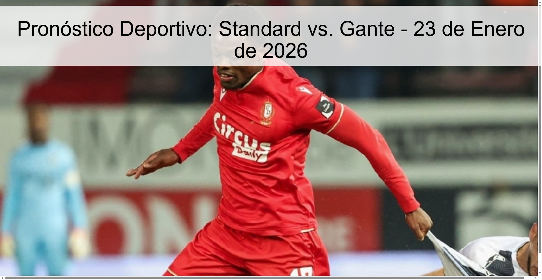 Sports Prediction: Standard vs. Ghent - January 23, 2026