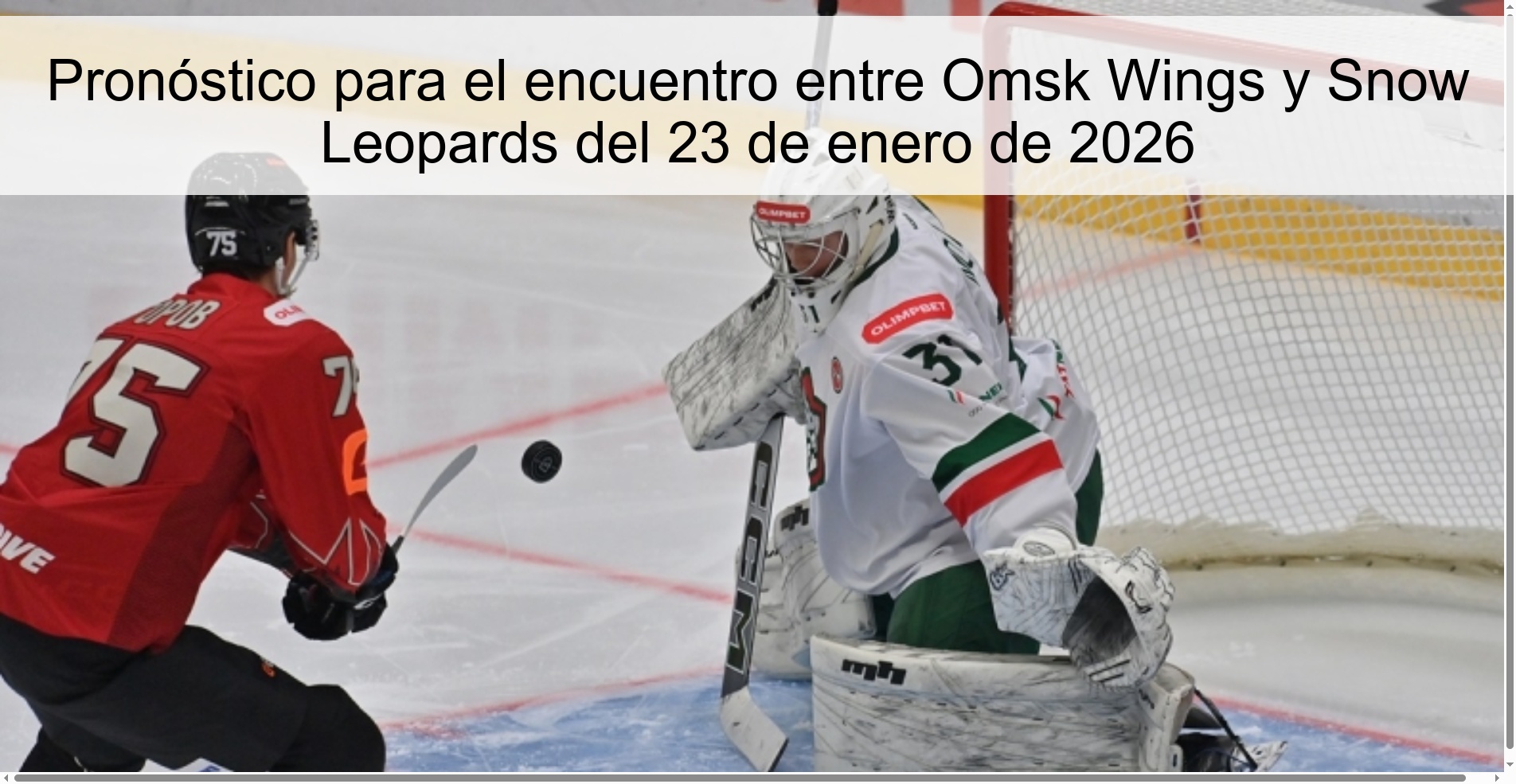 Prediction for the meeting between Omsk Wings and Snow Leopards on January 23, 2026