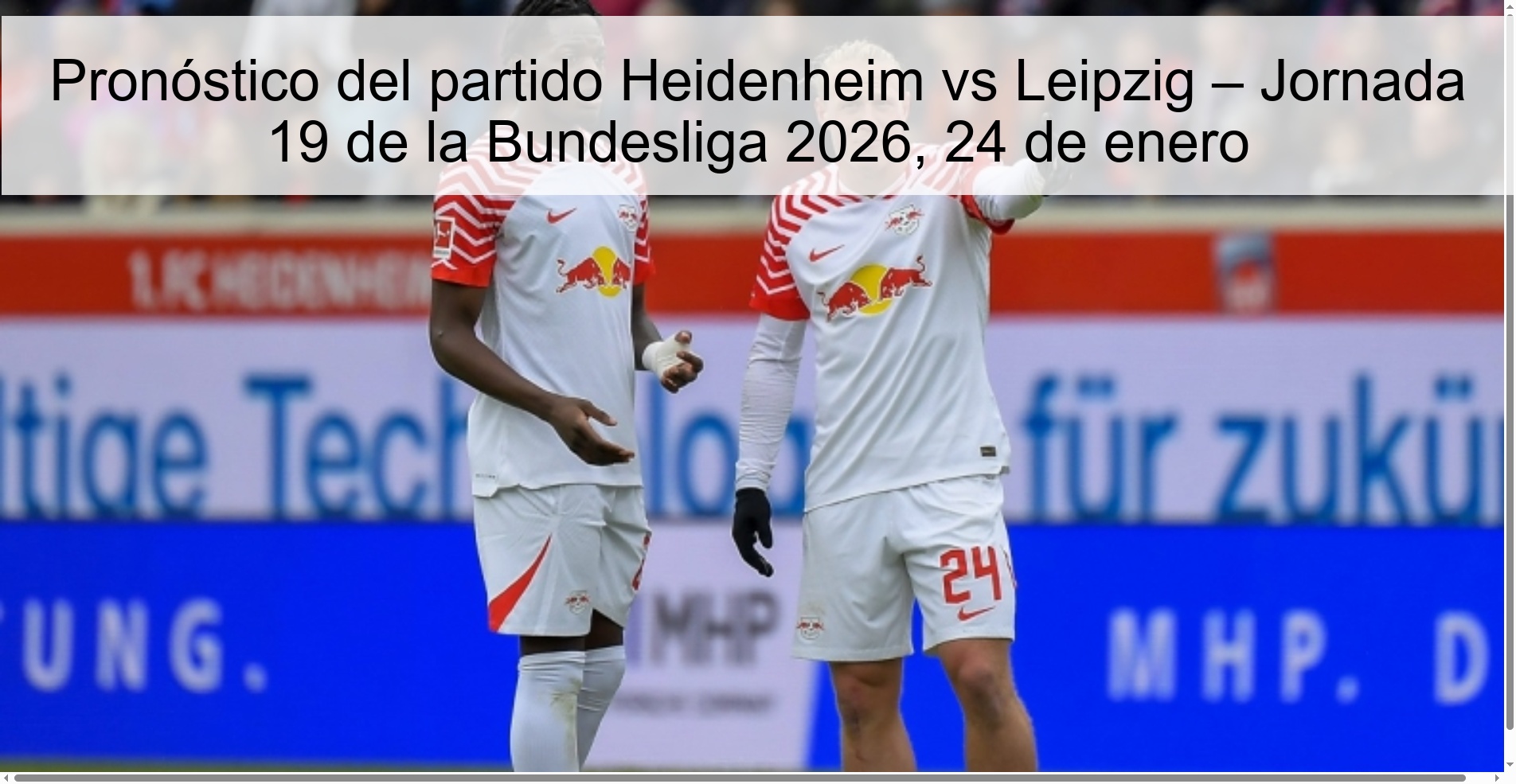 Heidenheim vs Leipzig match prediction – Bundesliga Matchday 19 2026, January 24