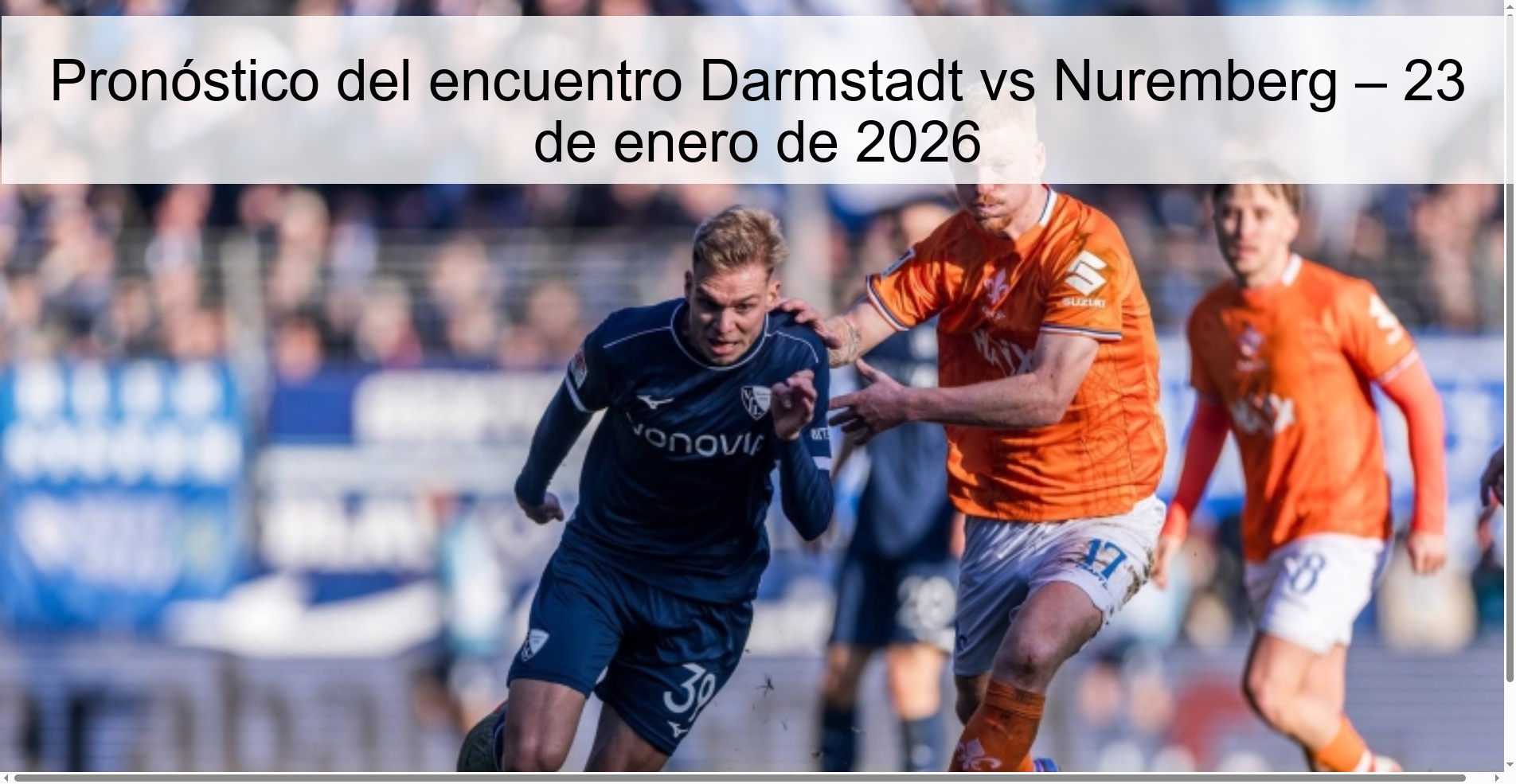 Pronóstico del encuentro Darmstadt vs Nuremberg – 23 de enero de 2026