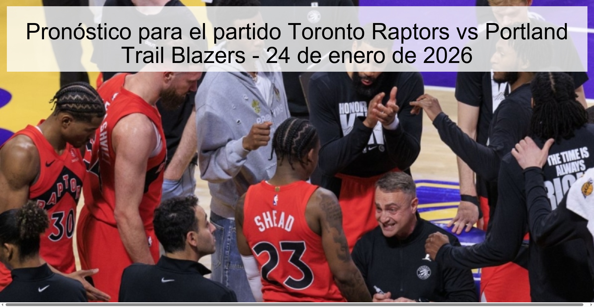 Prediction for the match Toronto Raptors vs Portland Trail Blazers - January 24, 2026