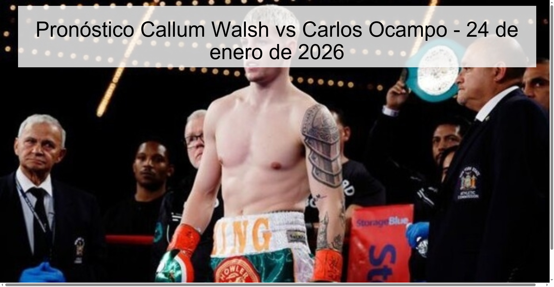 Callum Walsh vs Carlos Ocampo Prediction – January 24, 2026