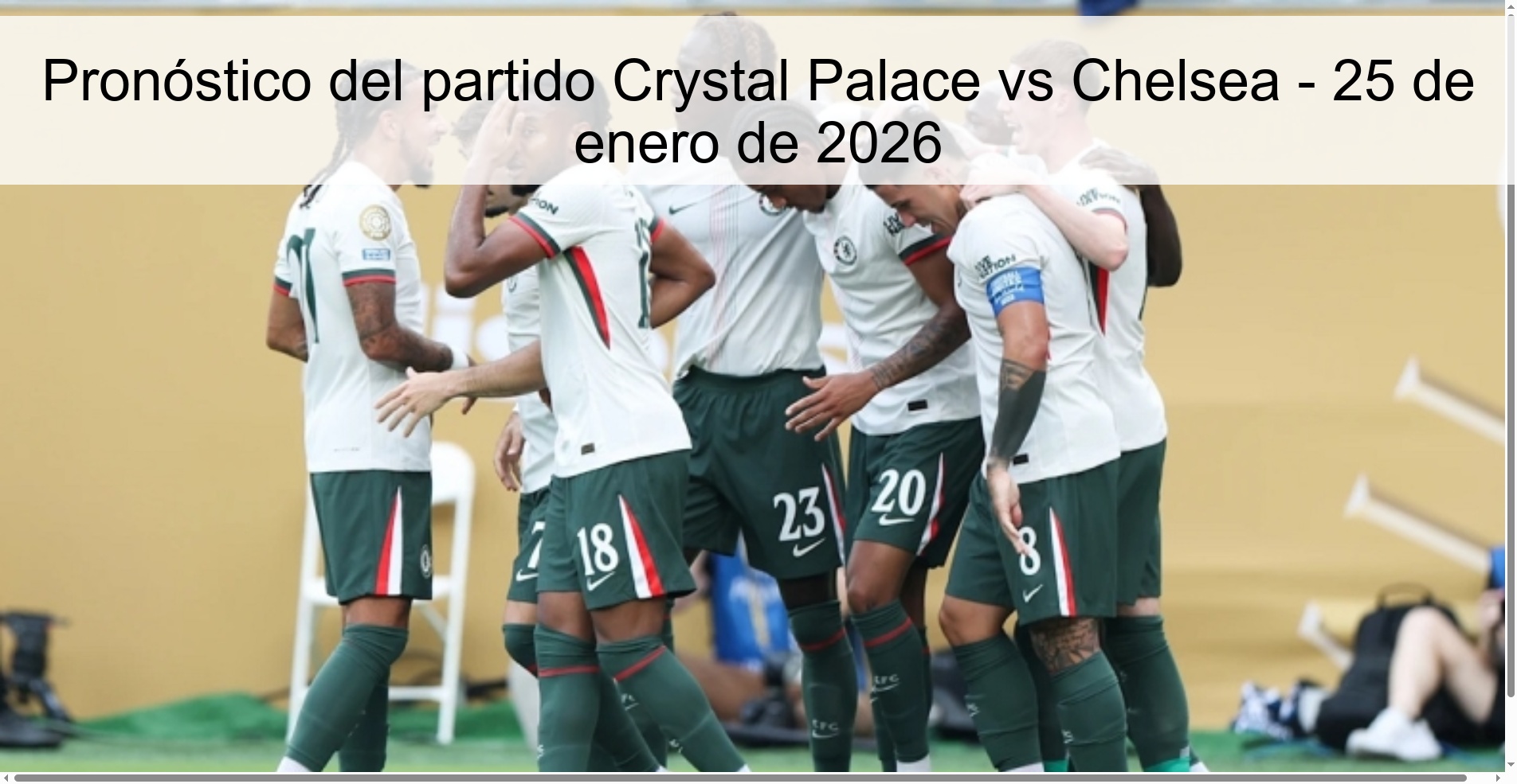 Crystal Palace vs Chelsea Prediction – January 25, 2026