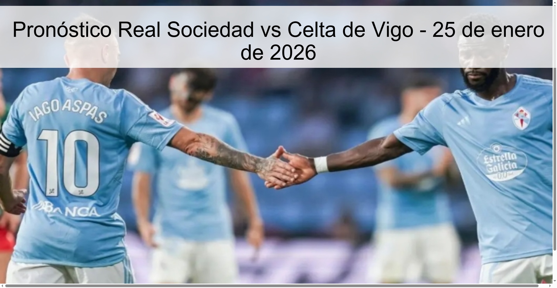 Pronóstico Real Sociedad vs Celta de Vigo - 25 de enero de 2026