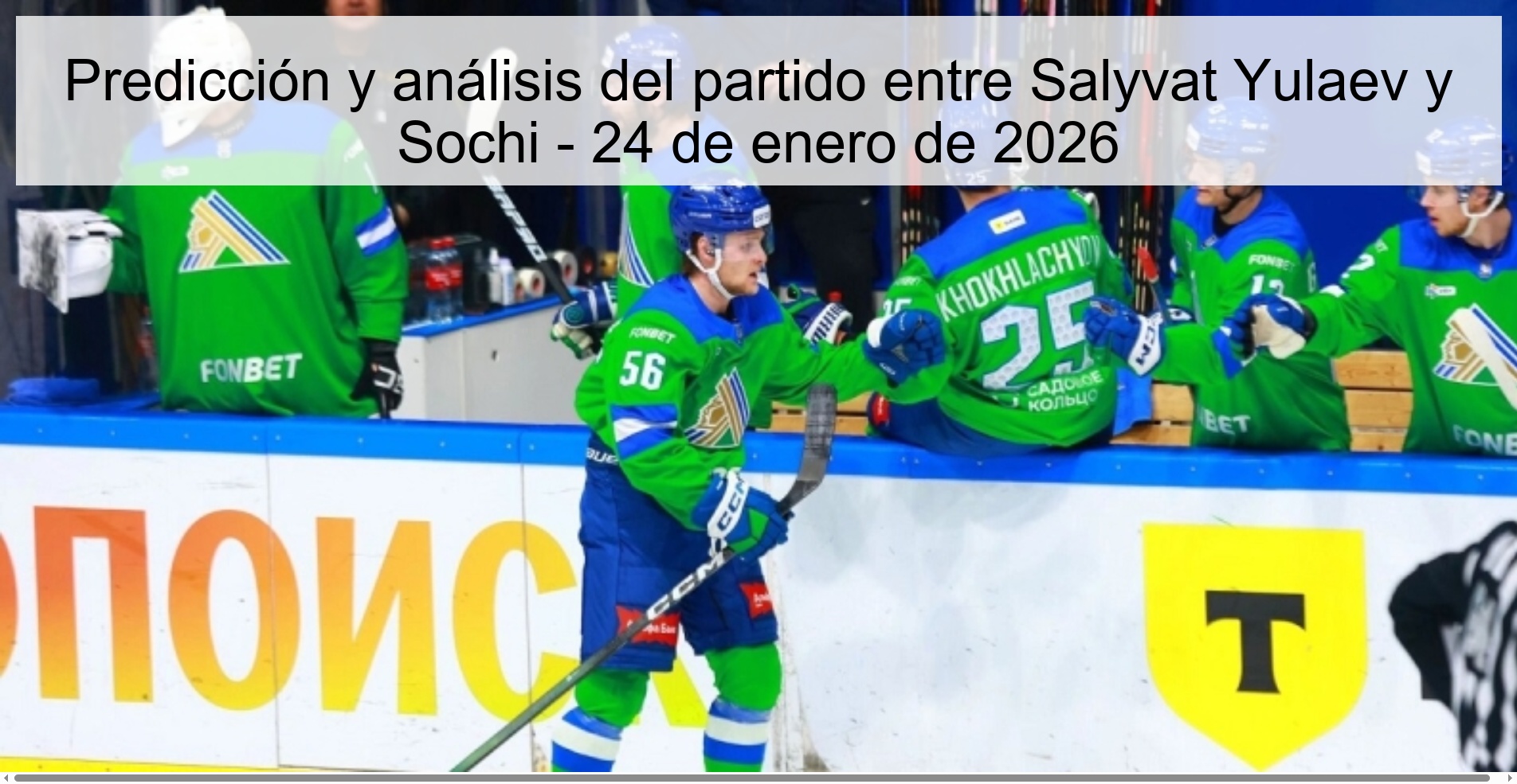 Prediction and analysis of the match between Salyvat Yulaev and Sochi - January 24, 2026